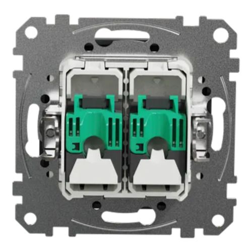 Розетка комп'ютерна подвійна RJ45 кат.5e UTP Schneider Electric чорна Sedna Design