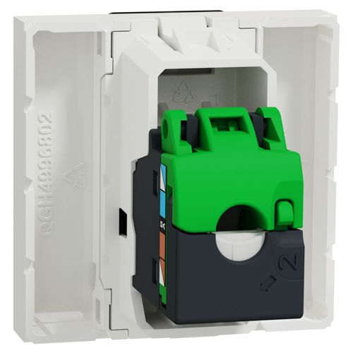 Розетка комп'ютерна RJ45 кат.5 STP двомодульна Schneider Electric біла Unica New