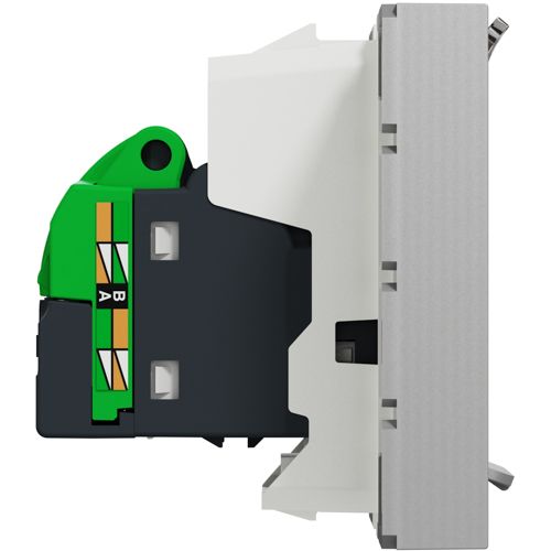 Розетка комп'ютерна RJ45 кат.5 UTP двомодульна Schneider Electric алюміній Unica New