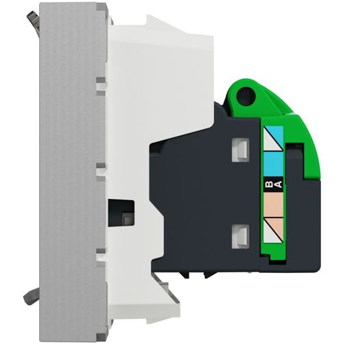 Розетка комп'ютерна RJ45 кат.5 UTP двомодульна Schneider Electric алюміній Unica New