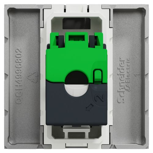 Розетка комп'ютерна RJ45 кат.5 UTP двомодульна Schneider Electric алюміній Unica New