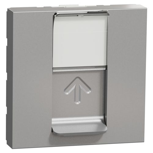 Розетка комп'ютерна RJ45 кат.5 UTP двомодульна Schneider Electric алюміній Unica New