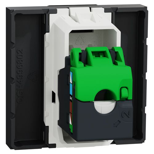 Розетка комп'ютерна RJ45 кат.5 UTP двомодульна Schneider Electric антрацит Unica New