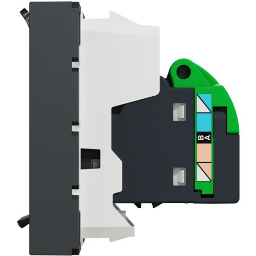 Розетка комп'ютерна RJ45 кат.5 UTP двомодульна Schneider Electric антрацит Unica New