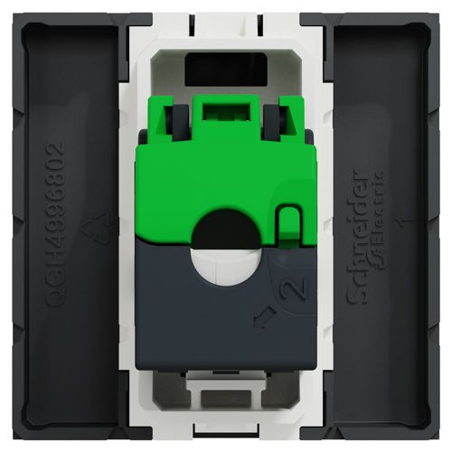 Розетка комп'ютерна RJ45 кат.5 UTP двомодульна Schneider Electric антрацит Unica New