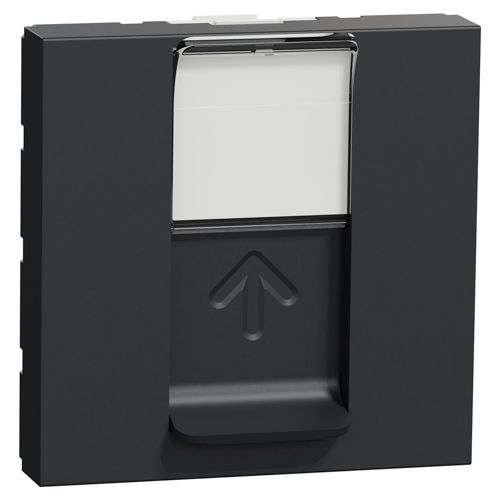 Розетка комп'ютерна RJ45 кат.5 UTP двомодульна Schneider Electric антрацит Unica New
