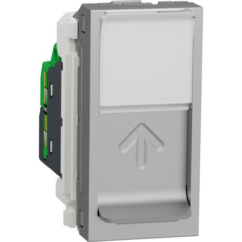 Розетка комп'ютерна RJ45 кат.5 UTP одномодульна Schneider Electric алюміній Unica New