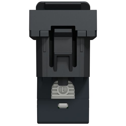 Розетка комп'ютерна RJ45 кат.6 UTP одномодульна Schneider Electric антрацит Unica New