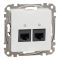 Розетка комп’ютерна RJ45 кат.5e подвійна Schneider Electric біла Sedna Design