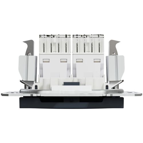 Розетка комп'ютерна (RJ45) кат.5e UTP подвійна Schneider Electric антрацит Asfora
