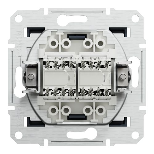 Розетка комп'ютерна (RJ45) кат.5e UTP подвійна Schneider Electric антрацит Asfora