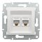 Розетка комп'ютерна (RJ45) кат.5e UTP подвійна Schneider Electric біла Asfora (без рамки)