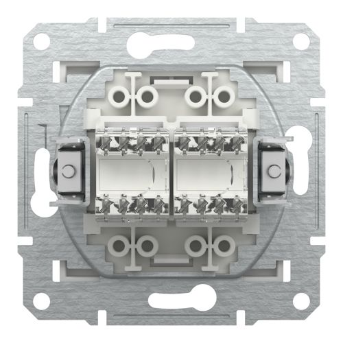 Розетка комп'ютерна (RJ45) кат.5e UTP подвійна Schneider Electric біла Asfora (без рамки)