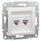 Розетка комп'ютерна (RJ45) кат.5e UTP подвійна Schneider Electric біла Asfora (без рамки)
