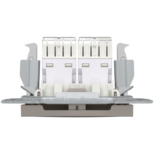 Розетка комп'ютерна (RJ45) кат.5e UTP подвійна Schneider Electric бронза Asfora
