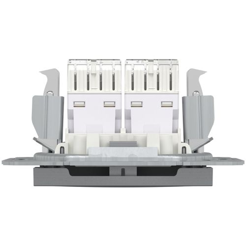 Розетка комп'ютерна (RJ45) кат.5e UTP подвійна Schneider Electric сталь Asfora