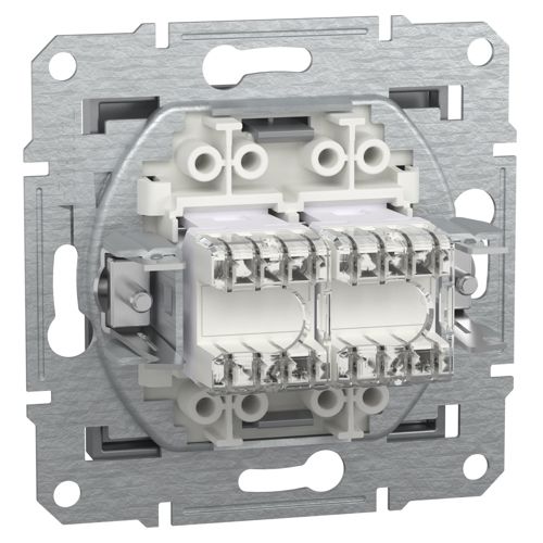 Розетка комп'ютерна (RJ45) кат.5e UTP подвійна Schneider Electric сталь Asfora