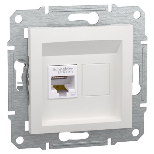 Розетка комп'ютерна (RJ45) кат.5e UTP Schneider Electric біла Asfora (без рамки)