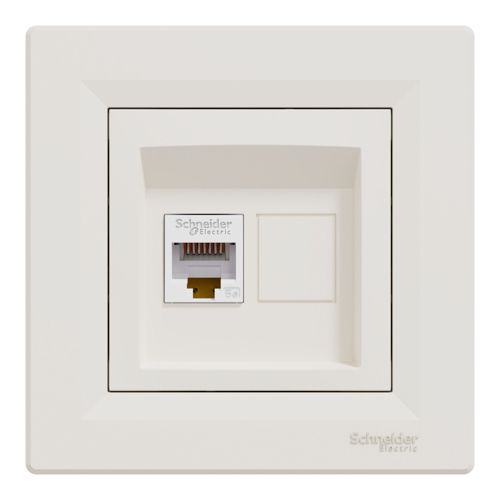 Розетка комп'ютерна (RJ45) кат.5e UTP Schneider Electric кремова Asfora