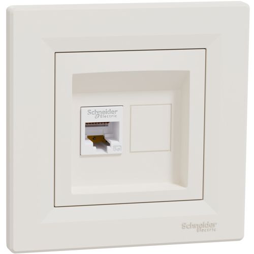 Розетка комп'ютерна (RJ45) кат.5e UTP Schneider Electric кремова Asfora