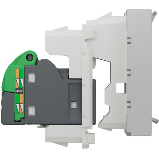 Розетка комп’ютерна RJ45 кат.6 STP подвійна Schneider Electric алюміній Unica New