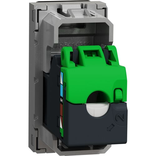Розетка комп'ютерна RJ45 кат.6 UTP одномодульна Schneider Electric алюміній Unica New