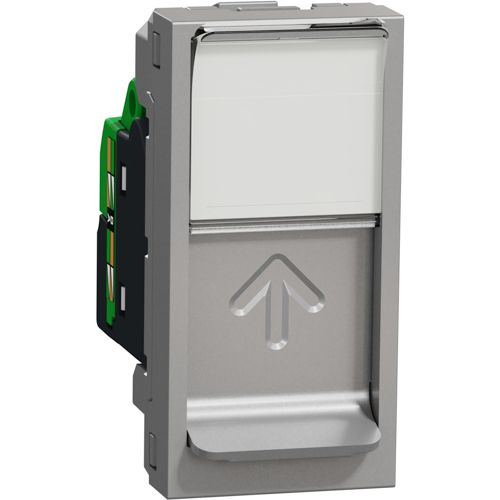 Розетка комп'ютерна RJ45 кат.6 UTP одномодульна Schneider Electric алюміній Unica New