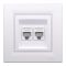 Розетка комп'ютерна (RJ45) кат.6 UTP подвійна Schneider Electric біла Asfora