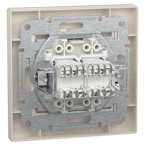 Розетка комп'ютерна (RJ45) кат.6 UTP подвійна Schneider Electric кремова Asfora