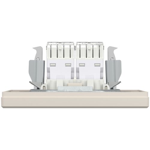 Розетка комп'ютерна (RJ45) кат.6 UTP подвійна Schneider Electric кремова Asfora