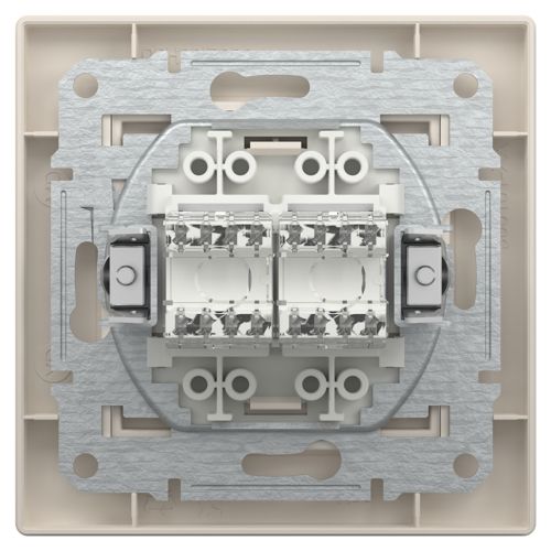 Розетка комп'ютерна (RJ45) кат.6 UTP подвійна Schneider Electric кремова Asfora