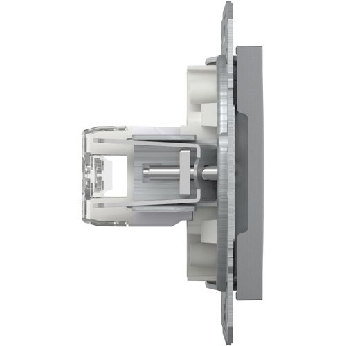 Розетка комп'ютерна (RJ45) кат.6 UTP подвійна Schneider Electric сталь Asfora