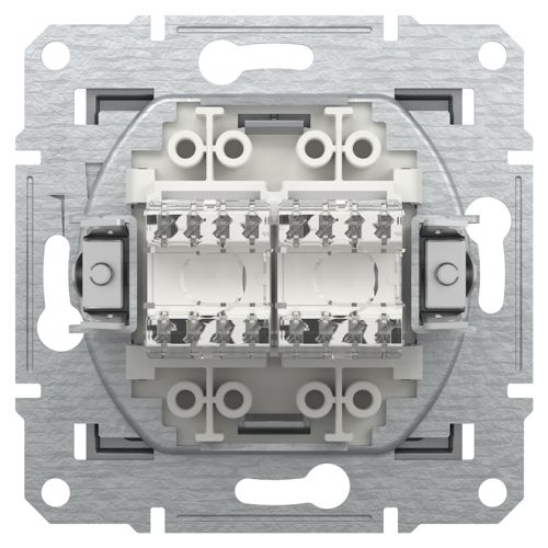 Розетка комп'ютерна (RJ45) кат.6 UTP подвійна Schneider Electric сталь Asfora
