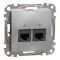 Розетка комп’ютерна RJ45 кат.5e подвійна Schneider Electric алюміній Sedna Design