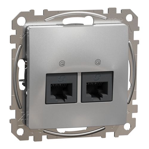 Розетка комп’ютерна RJ45 кат.5e подвійна Schneider Electric алюміній Sedna Design