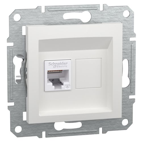 Розетка комп’ютерна RJ45 кат.6 UTP Schneider Electric біла Asfora (без рамки)