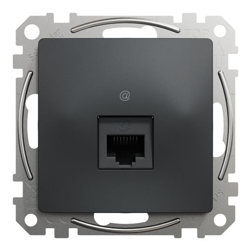 Розетка комп’ютерна RJ45 кат.6 UTP Schneider Electric чорна Sedna Design