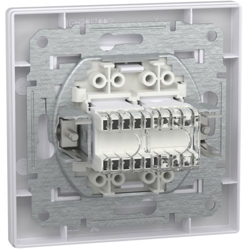 Розетка телефонна (RJ11) + комп'ютерна (RJ45) кат.5e UTP Schneider Electric біла Asfora