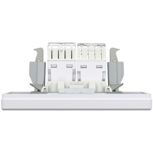 Розетка телефонна (RJ11) + комп'ютерна (RJ45) кат.5e UTP Schneider Electric біла Asfora