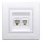 Розетка телефонна (RJ11) + комп'ютерна (RJ45) кат.5e UTP Schneider Electric біла Asfora