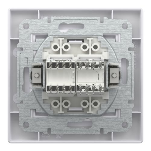 Розетка телефонна (RJ11) + комп'ютерна (RJ45) кат.5e UTP Schneider Electric біла Asfora