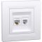 Розетка телефонна (RJ11) + комп'ютерна (RJ45) кат.5e UTP Schneider Electric біла Asfora