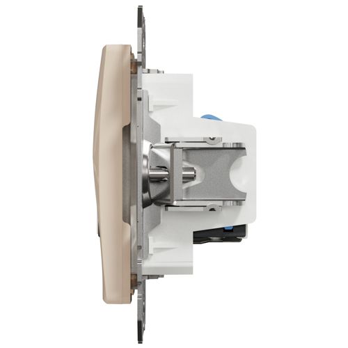Розетка телефонна RJ11 + комп’ютерна RJ45 кат.6 Schneider Electric бежева Sedna Design & Elements