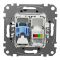 Розетка телефонна RJ11 + комп’ютерна RJ45 кат.6 Schneider Electric чорна Sedna Design & Elements