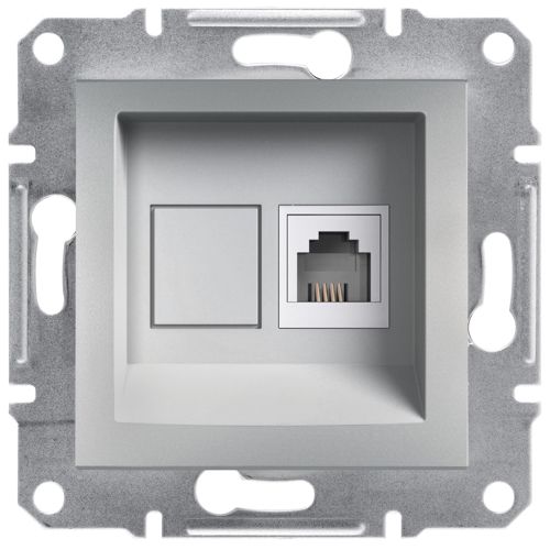 Розетка телефонна (RJ11) Schneider Electric алюміній Asfora