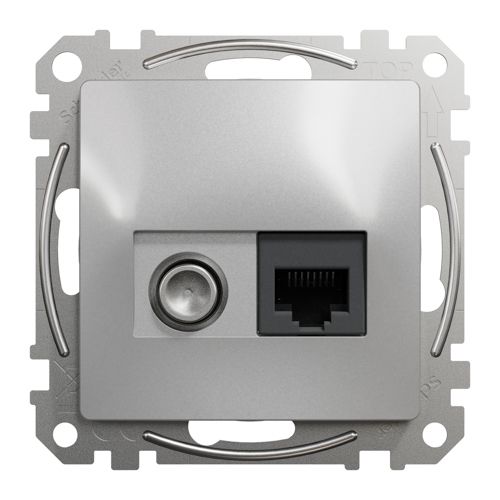 Розетка TV + RJ45 кат.6 UTP Schneider Electric алюміній Sedna Design