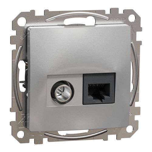 Розетка TV + RJ45 кат.6 UTP Schneider Electric алюміній Sedna Design