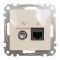 Розетка TV + RJ45 кат.6 UTP Schneider Electric бежева Sedna Design