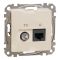 Розетка TV + RJ45 кат.6 UTP Schneider Electric бежева Sedna Design