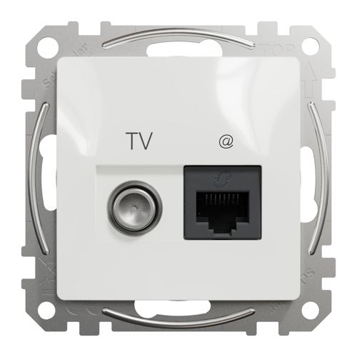Розетка TV + RJ45 кат.6 UTP Schneider Electric біла Sedna Design